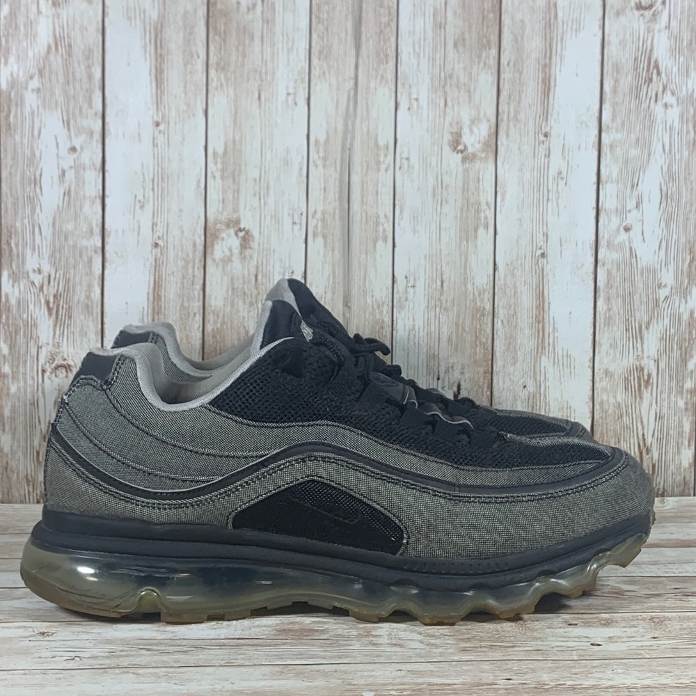 Nike Air Max 24-7 Denim Casual Sneakers Black Grey Men's Size 9